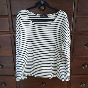 Pomander Place Pullover Black and White Stripe Size XXL
